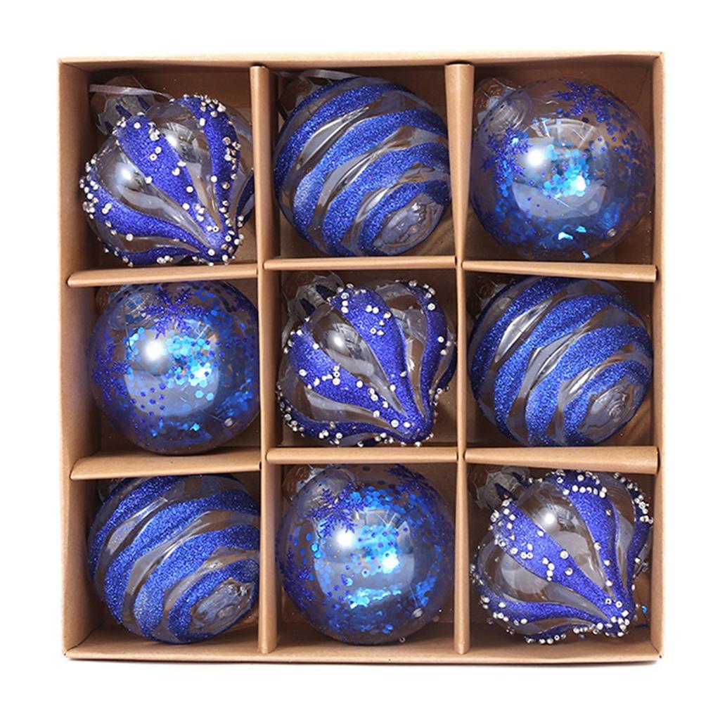Festive Elegant Christmas Ball Ornaments Pack Of 9 8cm Multiple Colors