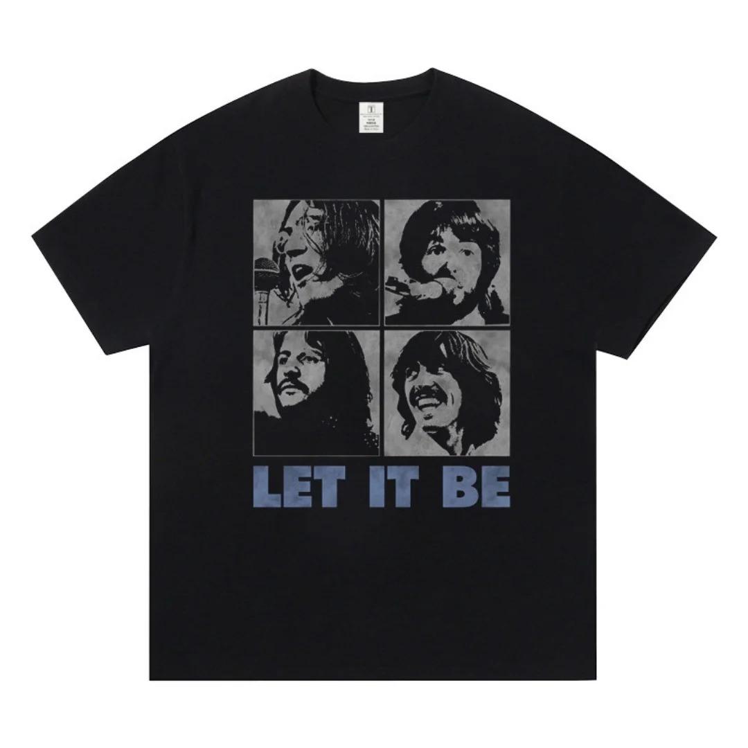 

2026 The Beatles Джон Леннон Рок-футболка с коротким рукавом Связанная с музыкой Одежда Хлопок Унисекс Футболка Одежда Футболка Y2k 4XL