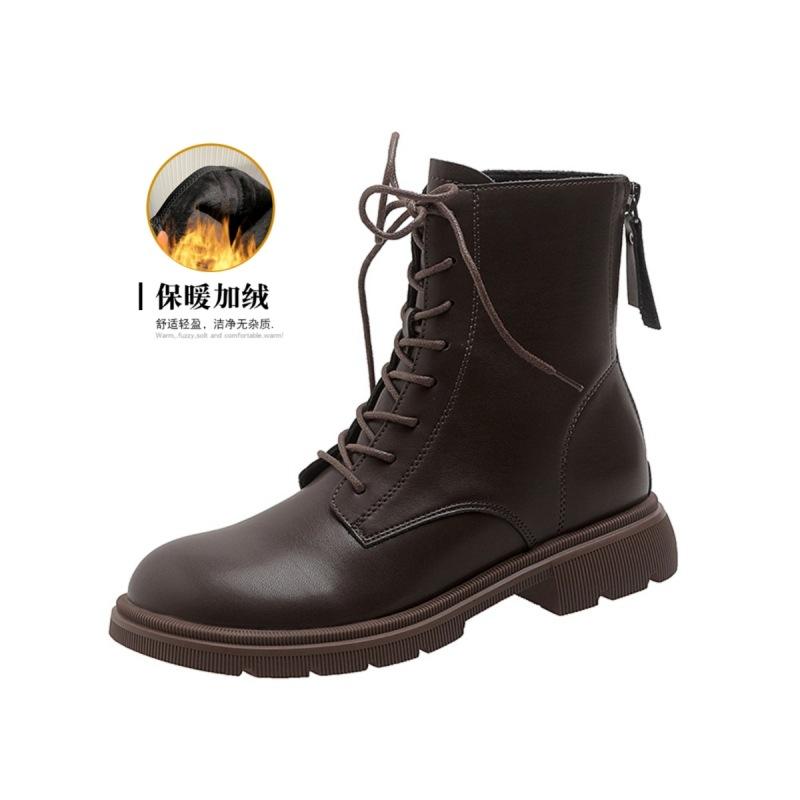 

Новые осенние бархатные ботинки Мартина на толстой подошве в ретро-стиле, короткие ботинки, универсальные ботинки-трубы на шнуровке, женские одинарные ботинки 40