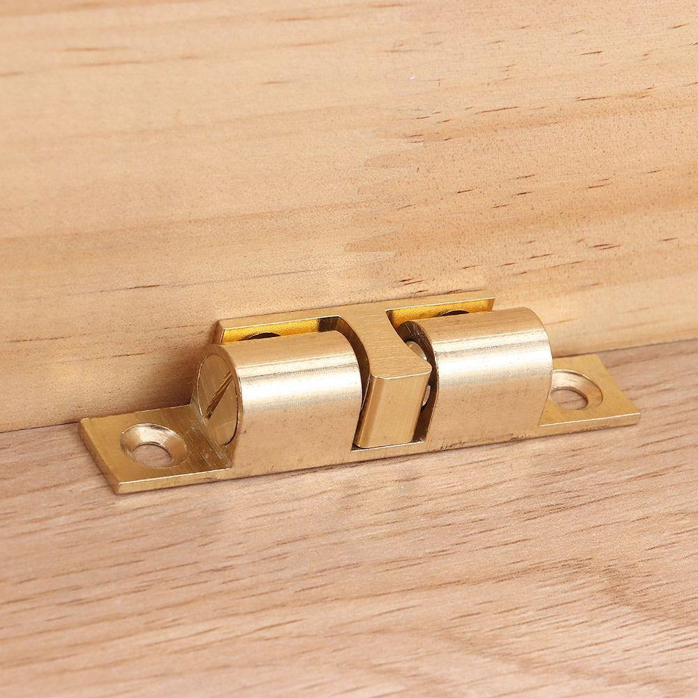 1Pcs Double Spring Steel Ball Bead Lock Brass Copper Damper Buffer Door Catch 40/50/60/70mm Closet Tension Latch