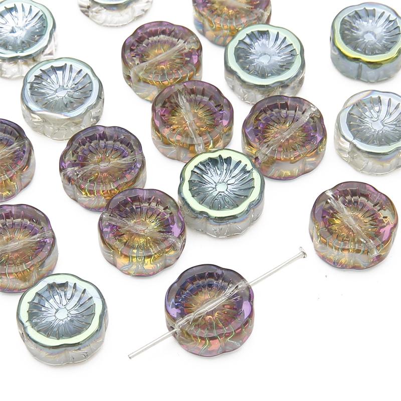 

10 шт. хрустальные стеклянные бусины свободные проставки гавайские цветочные бусины для изготовления ювелирных изделий DIY браслет ожерелье шампанского