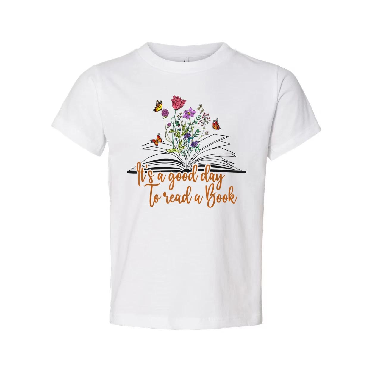 

Unisex T Shirt With Floral Open Book Design And The Quote It s A Good Day To Rea S