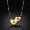 Atoztide Personalized Custom Name Necklaces for Women Double Initials Letters Pendant Stainless Steel Link Chain Jewelry Gift
