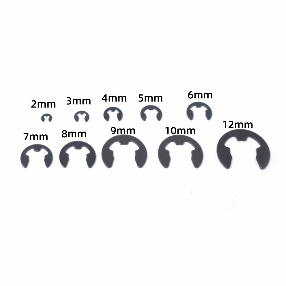 160pcs Assortment Pack E-Clip Assortment Kit Metallic Finish Circlip Snap Ring Set  For Axles Shaft