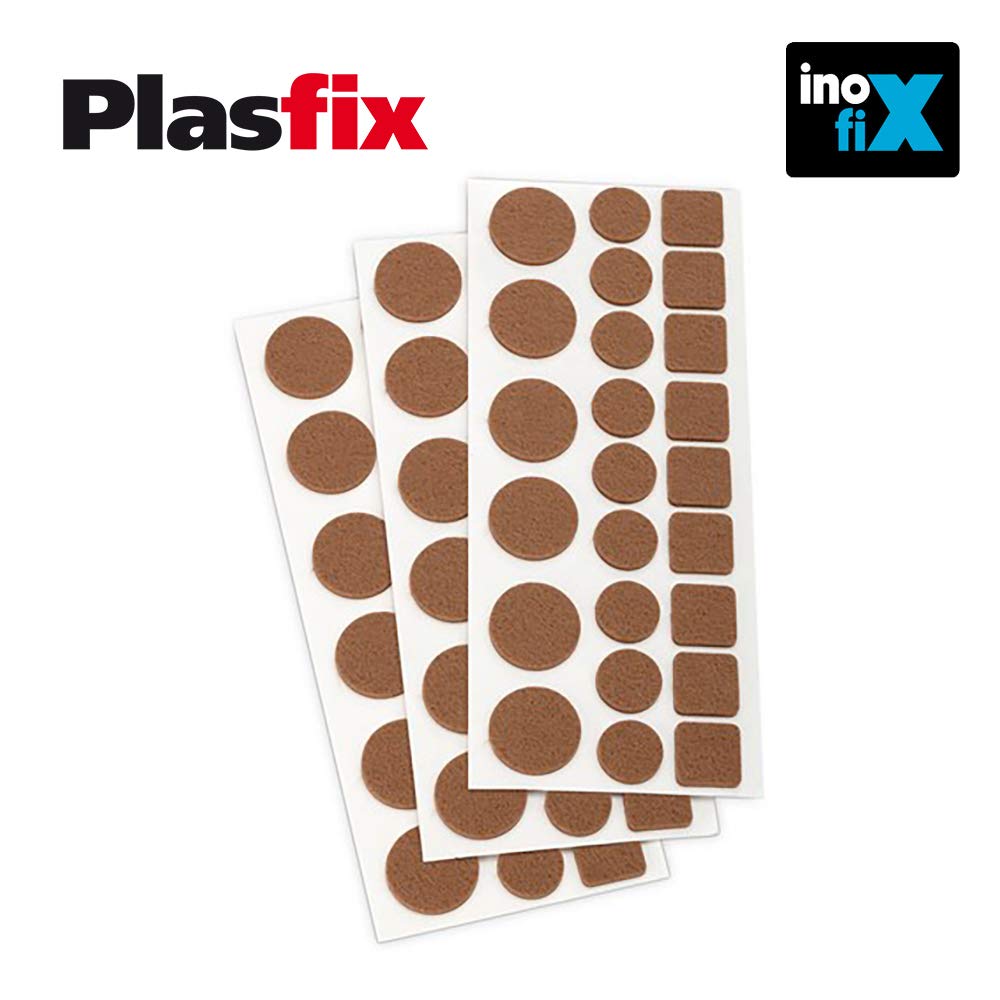 Pack of 3 Multi-figure Adhesive Synthetic Felts Plasfix Inofix