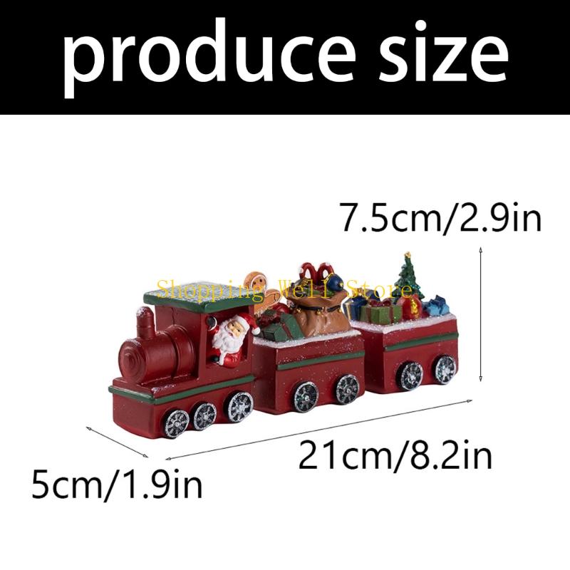 KX4B Resin Christmas Train Ornament With Santa Figure For Seasonal Home Display