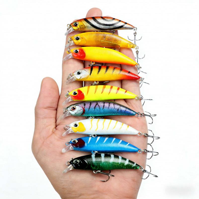 7cm8gSubmersible Minnow Lure for Long-Distance Casting5Color Boxed Bionic Bait for Bass and Perch, Freshwater and Saltwater Fish