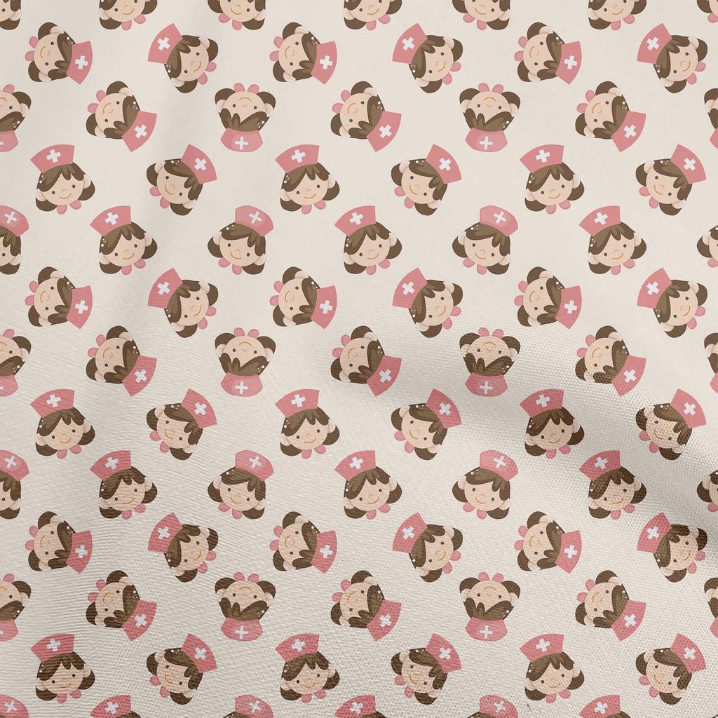 oneOone Cotton Flex Black Fabric Doctor Nurse Print Sewing Fabric By The Yard Printed Diy Clothing Sewing Supplies 40 Inch