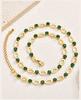 Crystal Zircon Hollow Oval Chain Necklace for Women, Gold Color Stainless Steel CZ Necklace, Elegant Party Wedding Jewelry
