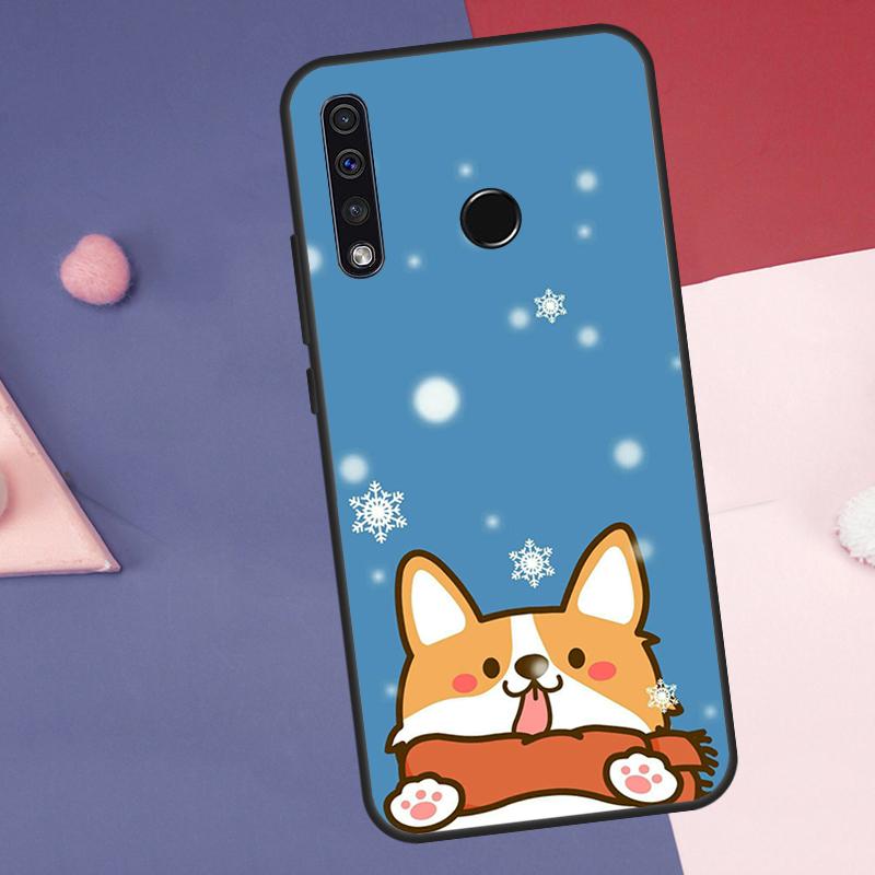 Cartoon Corgi Dog Case For Huawei Nova Y60 Y90 Y70 Y61 Y91 Y72 Y73 12s 12i 11i 8i 9 10 SE P30 P40 Lite P60 Pro