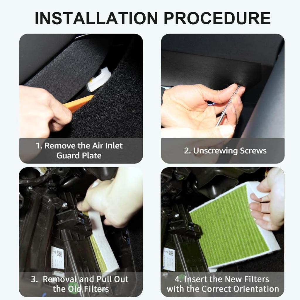 2 PCS Car Air Filter Air Conditioner Cabin Filter with Activated Carbon Replacement forTesla Model 3/ ModelY