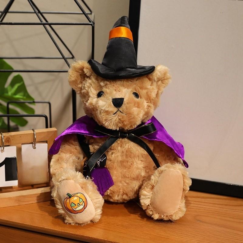 Halloween Teddy Bear Plush Doll With Witch Costume For Festival Decorations And Gifting