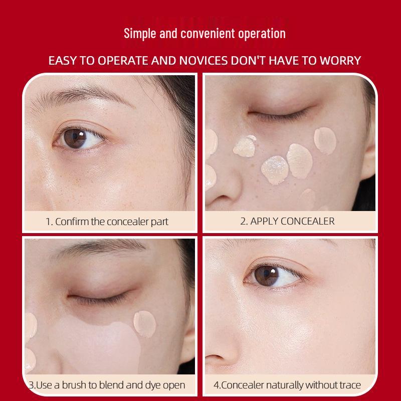 Super Precise Concealer Brush: Bullet Tip for Acne Scars & Dark Circles, Round Head for Lipstick & Makeup