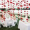 2pcs total 8m Red Heart Garland Hang Love Streamer Glitter Heart Backdrop for Wedding Engagement Valentines Party Decor