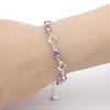 Heart-to-Heart Amethyst Zircon Couple Bracelets - Romantic Heart-Shaped Accessories