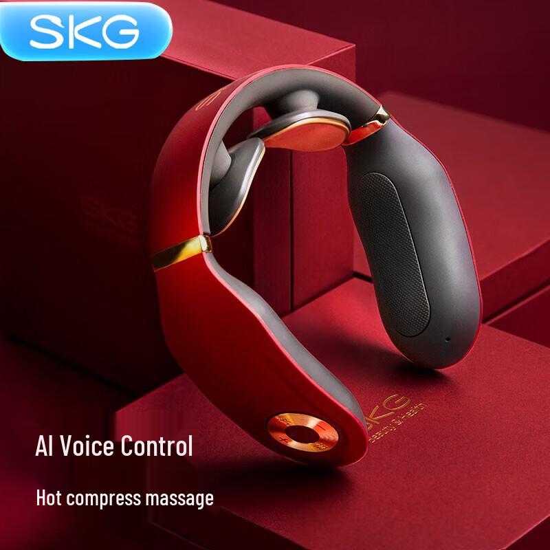 SKG Smart Neck Massager with Heat and Bluetooth Earbuds CN Plug (adapter Included)