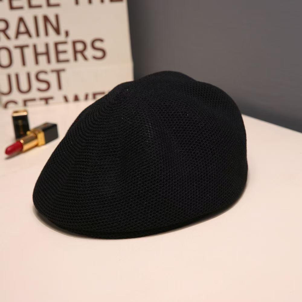 Béret Métal Polyvalent Style Coréen - Chapeau de Peintre Tricoté Mode Décontractée pour Femmes