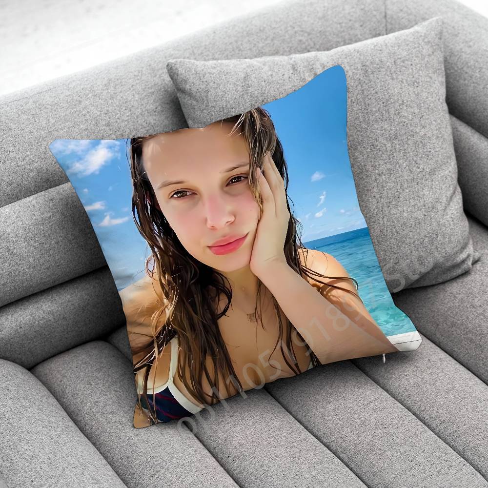 M-Millie Bobby Brown Throw Pillow Case For 55cm 30cm 50cm 45*45cm 40cm Square Chair Pillowcase Case