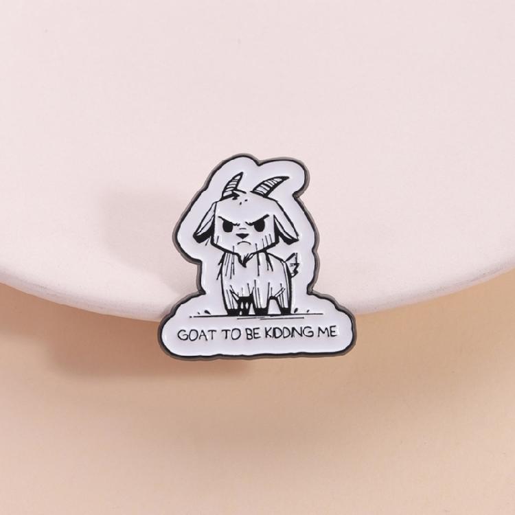 Lightweight Funny Goat Shaped Alloy Brooch Pin Cool Accessory for Clothing Bags Hats Animal Jewelry Gift