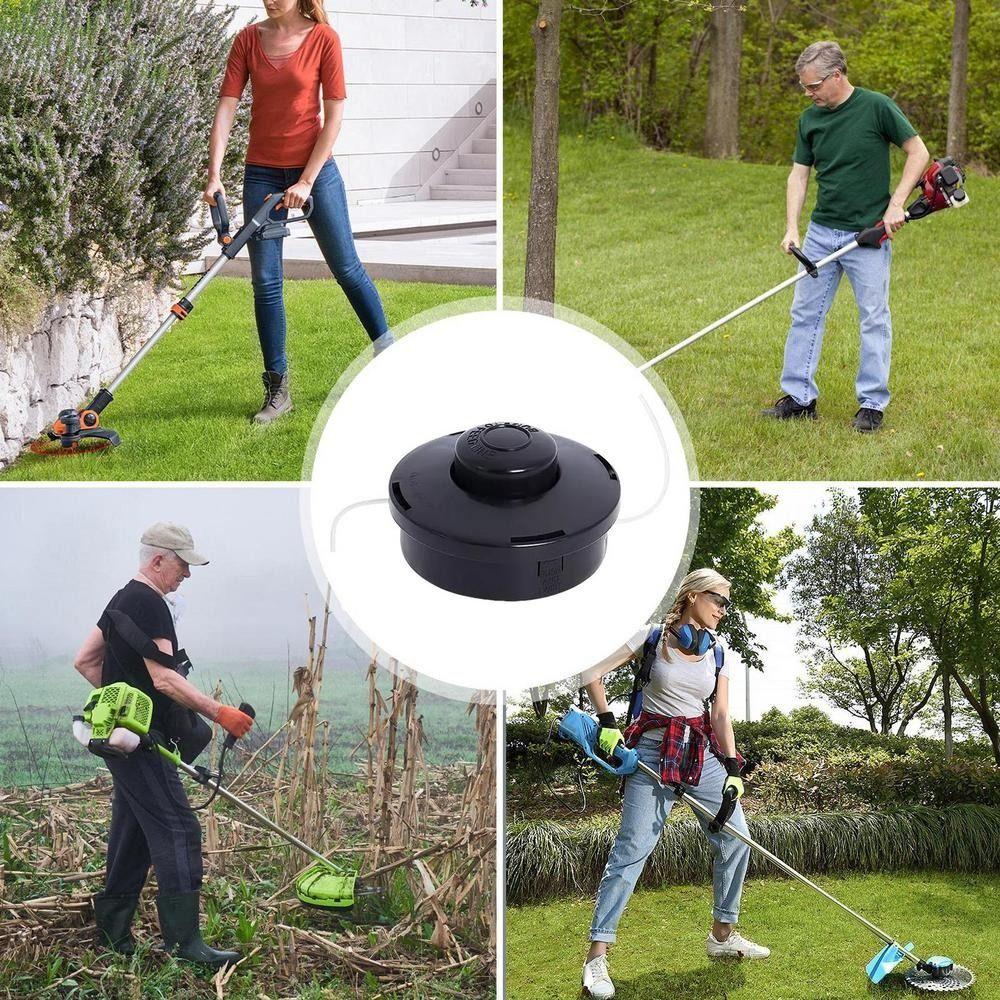 Time-saving Grass Trimmer Head Replacement Hardened Plastic Easy To Install Lawn Mower Head Durable Practical