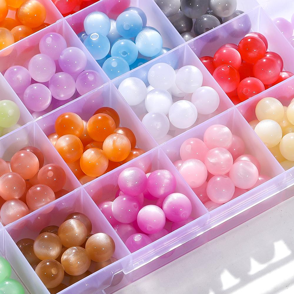 10/20Pcs/Lot 8/10/12mm Resin Imitation Cat Eye Round Beads for Handmade Making Jewelry Diy Bracelet Necklace Accessories