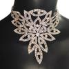 Adjustable Rhinestone Choker Necklace Shiny Bridal Necklace Collarbone Chain  Party Wear