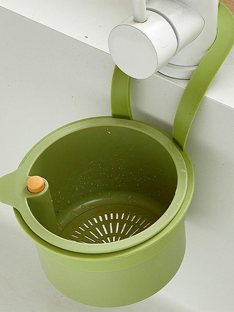 Kitchen hanging drain basket Detachable Food Waste Trap Basket Press To Clean Sink Strainer for Home Apartment Hotel Farmhouse
