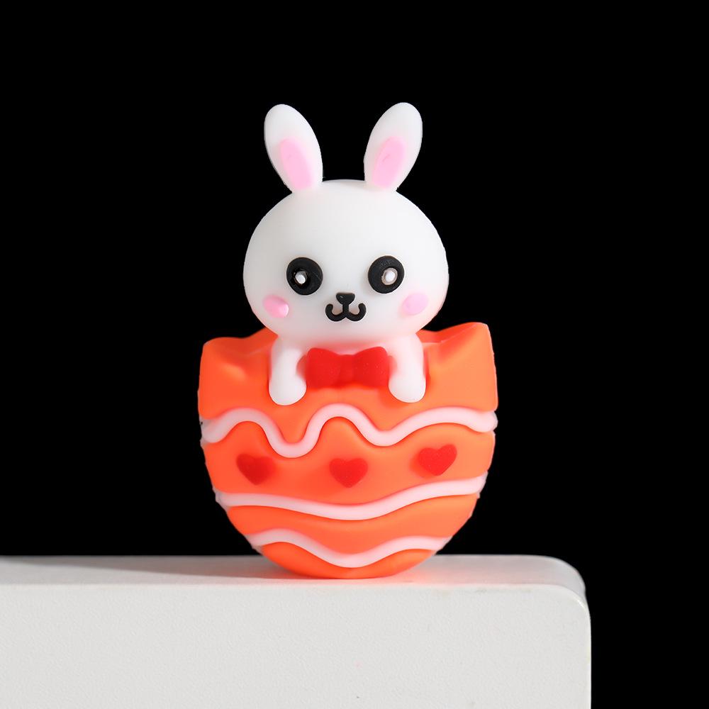 Creative Easter Ornaments: Painted Egg & Cartoon Rabbit Plush Toys for Home Decor & Gifts