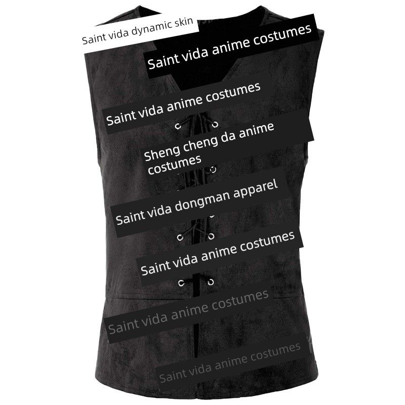

Saint Veda Amazon Ebay Medieval Clothing Gothic Punk Lace-Up Retro Vest in Stock Lace-Up Vest [Black] XXXL