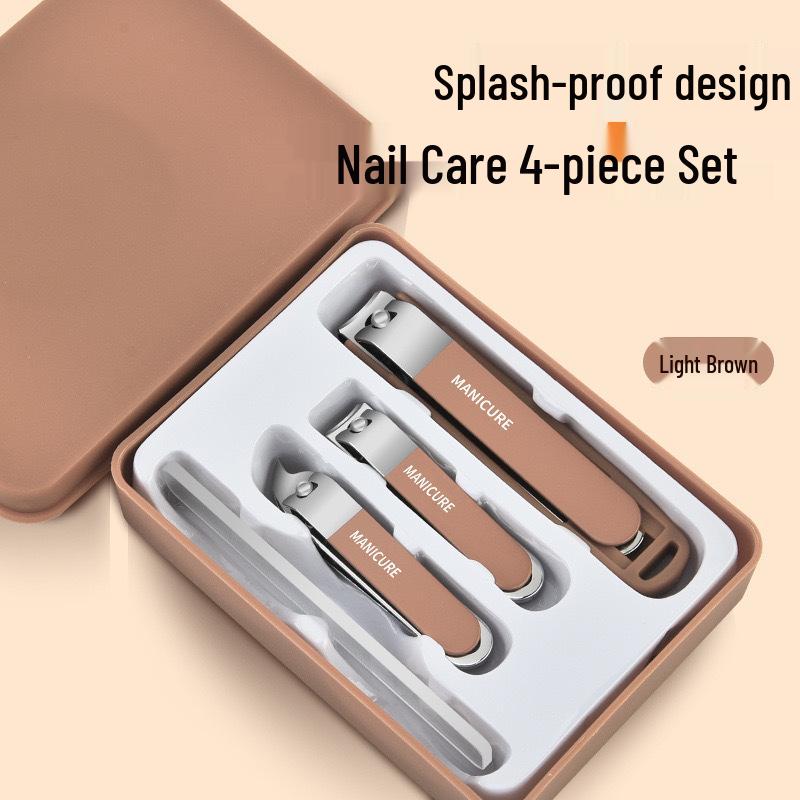 Anti-Splash Nail Clippers and Scissors Set - 6-Piece Boxed Household Nail Care Kit