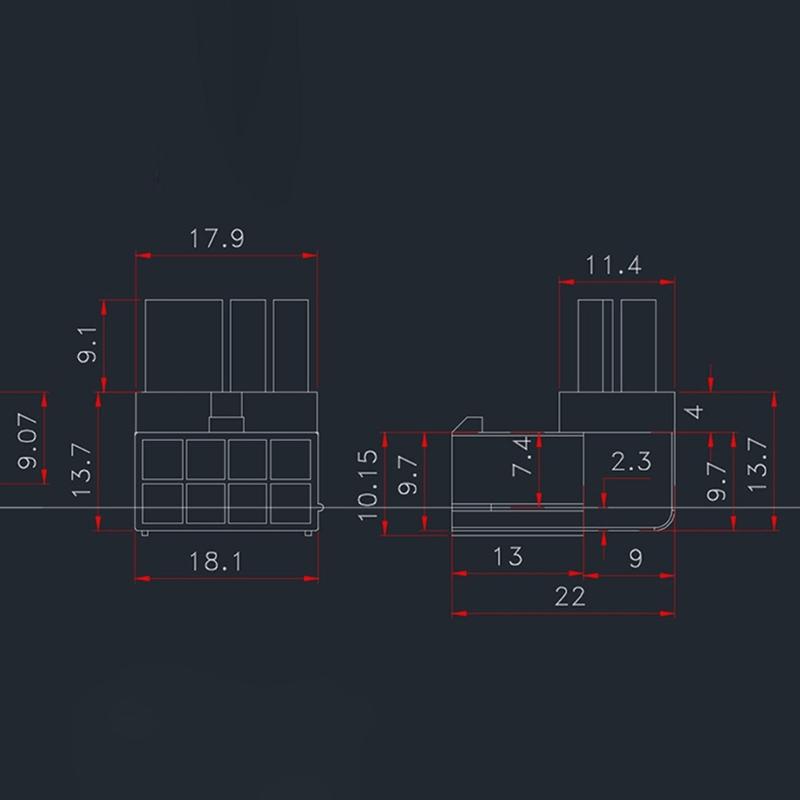Złącza zasilania GPU VGA PCIe 8-pinowe pod kątem 90 stopni Adaptery Płyta do karty graficznej komputera stacjonarnego Adaptery GPU