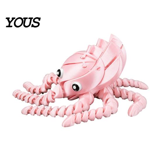 Articulated Sea Animal Toy 3D Printed Octopus Toy, Figurine with Movable Joints, Plastic Stress Relief Fidget for Kids Adults Sensory