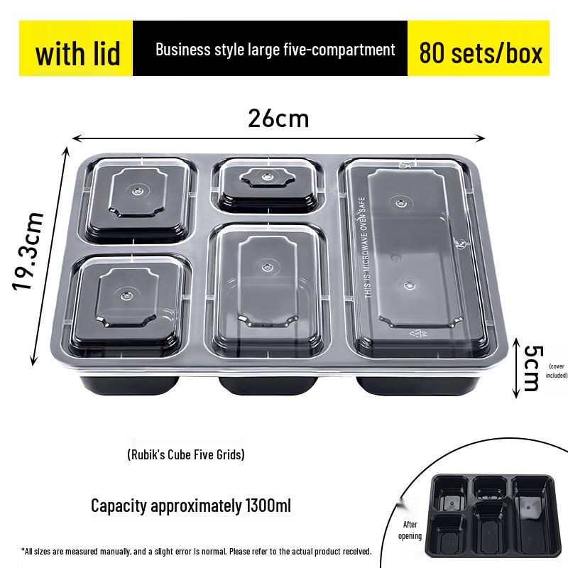 Disposable Compartment Food Containers with Lids