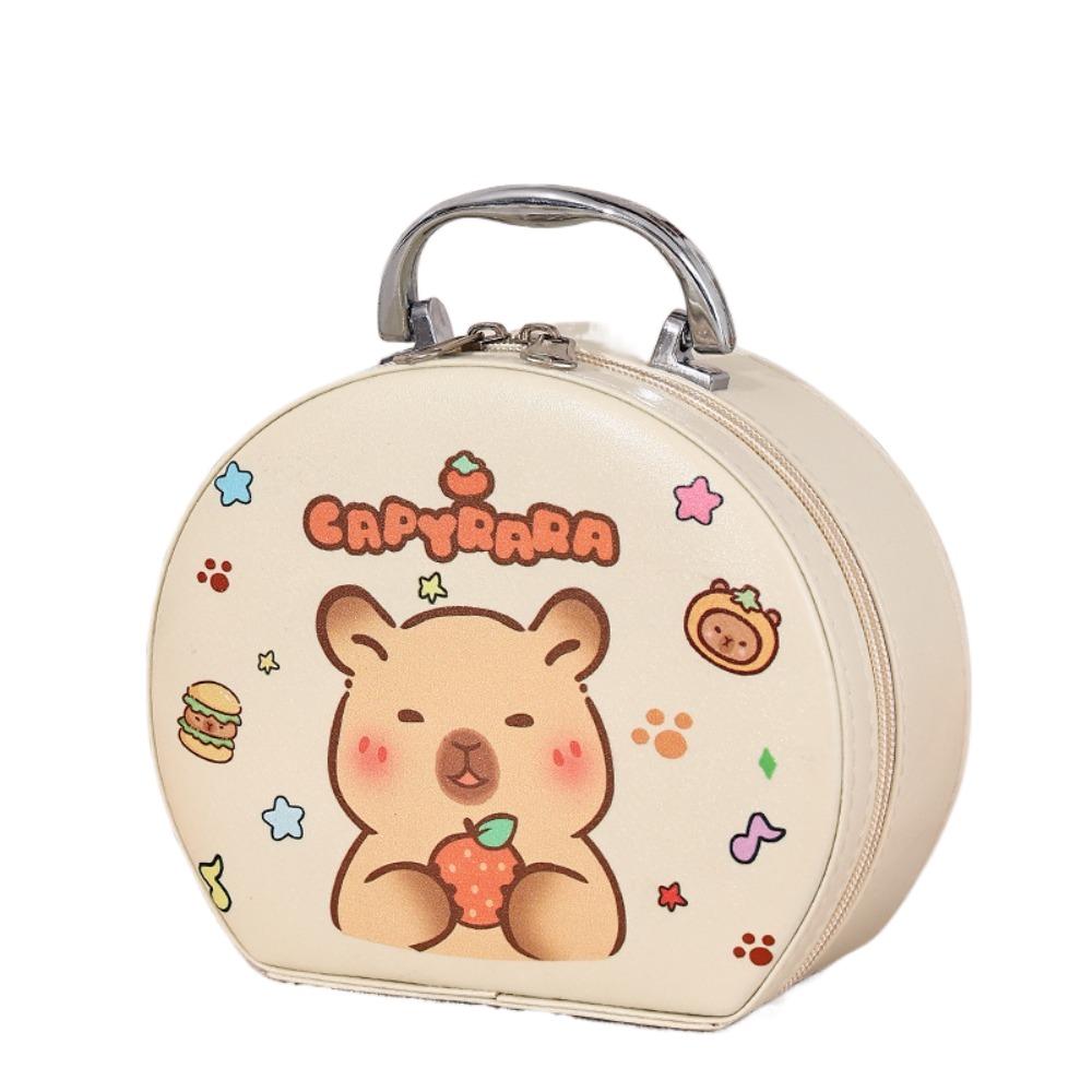 

Waterproof Capybara Cosmetic Pouch with Mirror Makeup Storage Bag for Toiletries Style 1