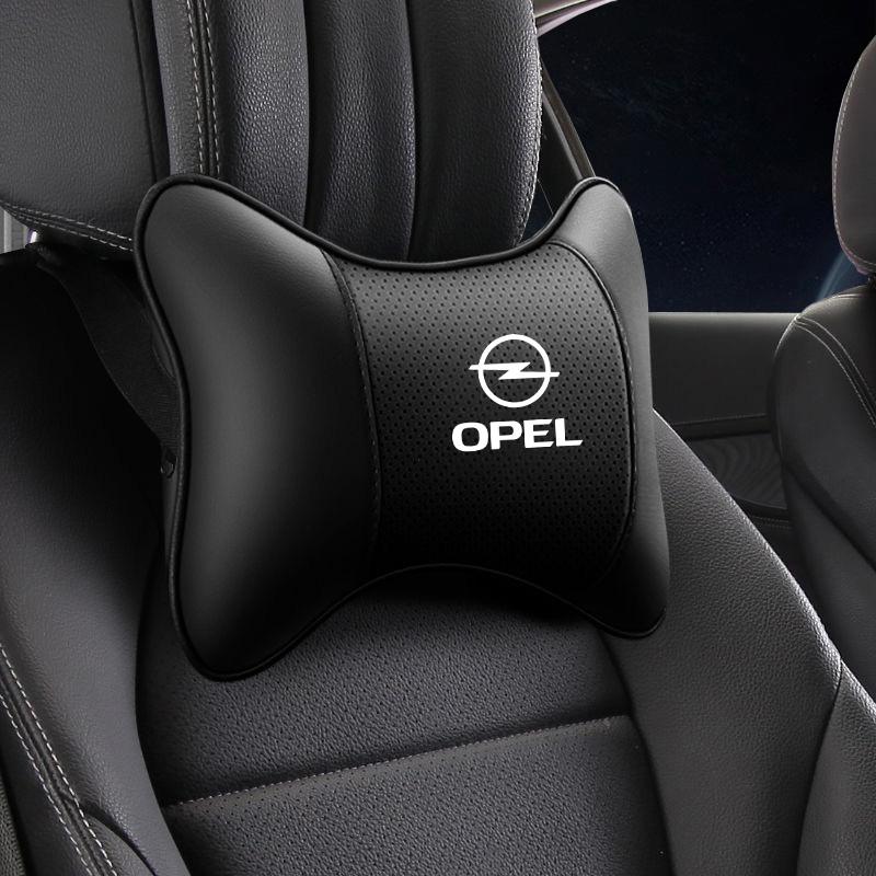 Car Leather Seat Headrest Neck Pillow Head Cushioning For Opel Astra Grandland Corsa Mokka Frontera Insignia Zafira Vivaro Karl