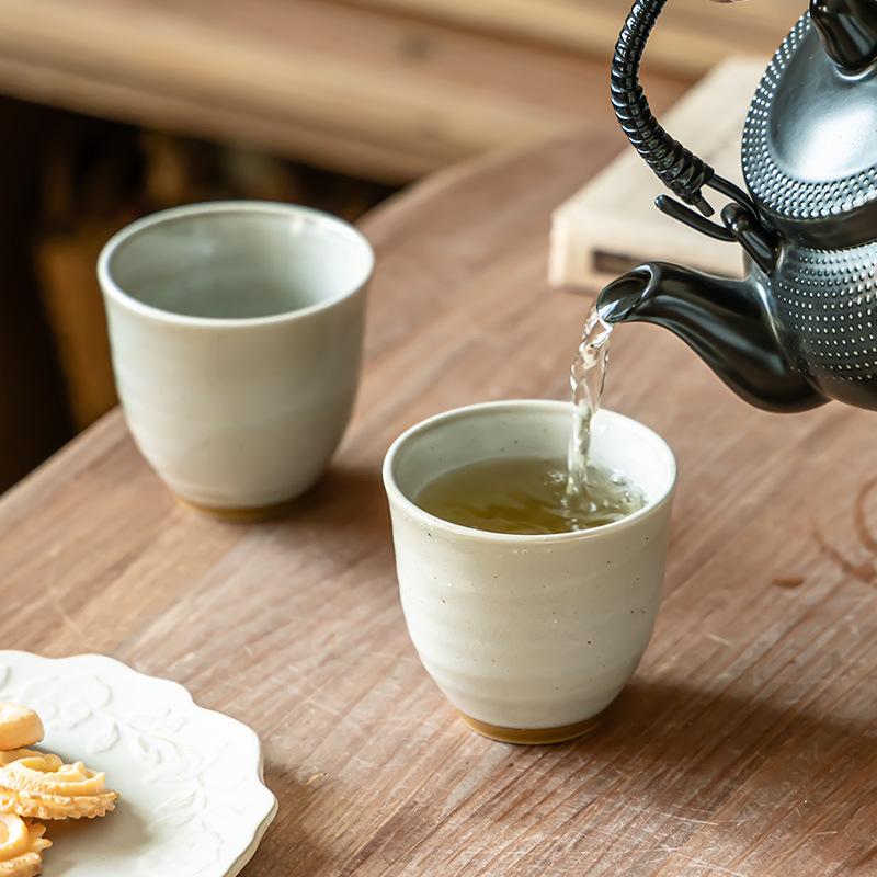 Japanese-Style Handless Cup Retro Ceramic Cup Household Drinking Water Teacup Hand Cup Hand Cup Restaurant Pub Wine Cup