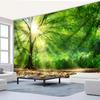 Sunshine Forest Tree Tapestry Green Leaf Canopy Light Ray Nature Wall Decor Living Room Sofa Backdrop Serene Woodland Meditation