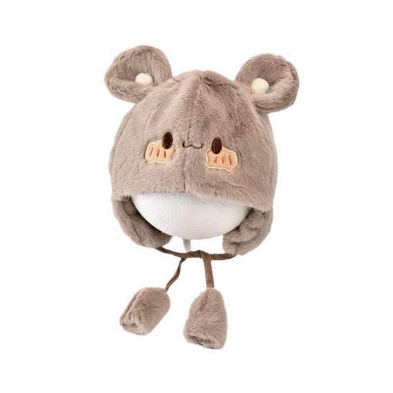 0-6M Baby Hat Autumn and Winter Six-month Baby Hat Plush Winter Male Treasure Cute Super Cute Winter Princess Ear Protection
