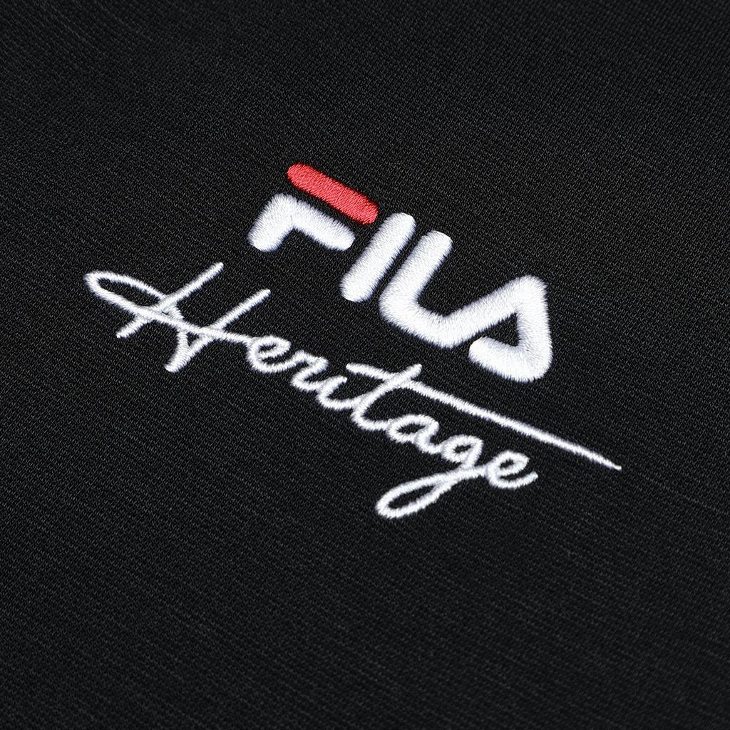 FILA Logo Casual Simple Versatile Knit Soft Comfortable Pullover Round Neck Short Sleeve Dress Women dress Black F11W338313F-BK