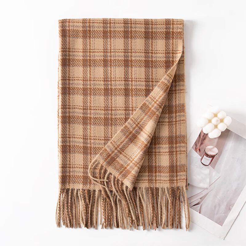 Classic Plaid Imitation Cashmere Tassel Scarf & Shawl