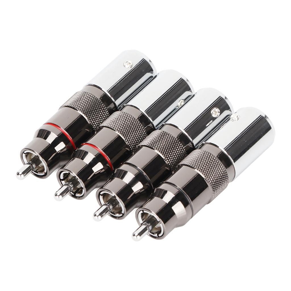 RCA Male Plug Chrome Plated Welding DIY RCA Sound Connector for 11.5mm Diameter Signal Coaxial Cable