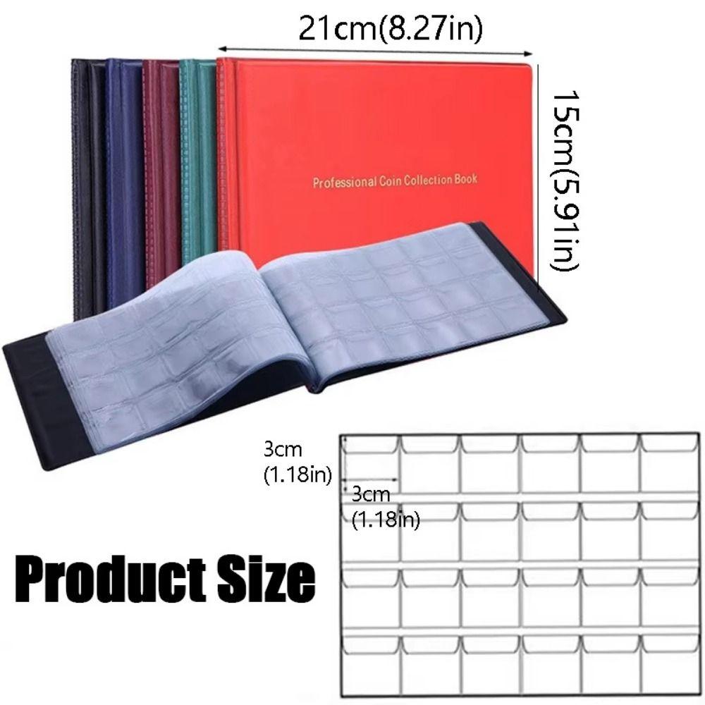 240 Pockets Coin Album Holders 10 Pages Transparent PVC Coin Collecting Album Oxidation Resistant Anti-Tarnish Stamp Photo Album
