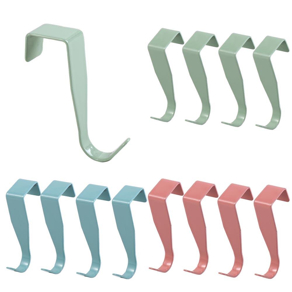 4pcs Punch Free Door Back Hook Carbon Steel Cabinet Storage Rack Creative Closet Hook  Hat