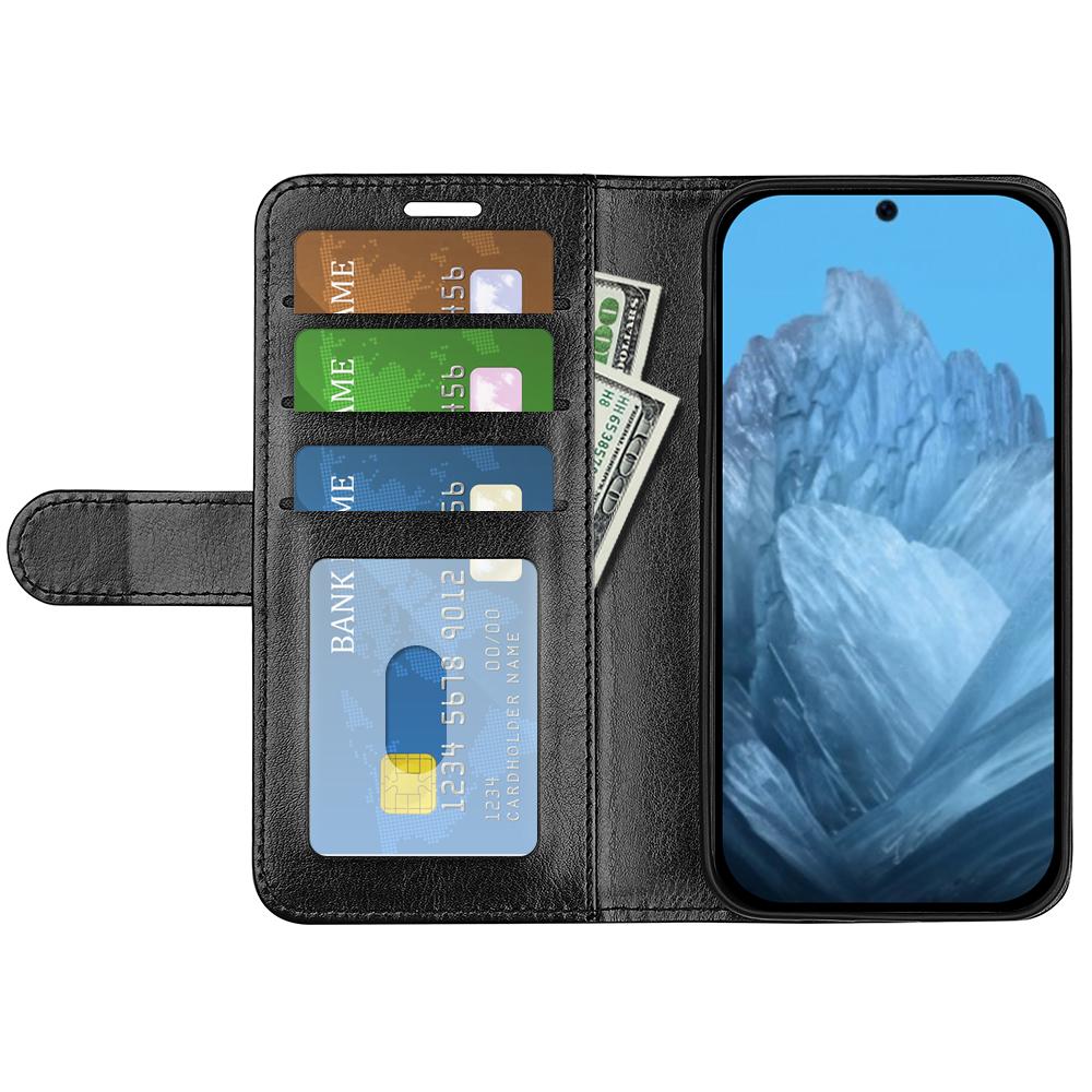 

For Google Pixel 9/Pixel 9 Pro Case Crazy Horse Texture TPU+PU Leather Wallet Flip Phone Cover White