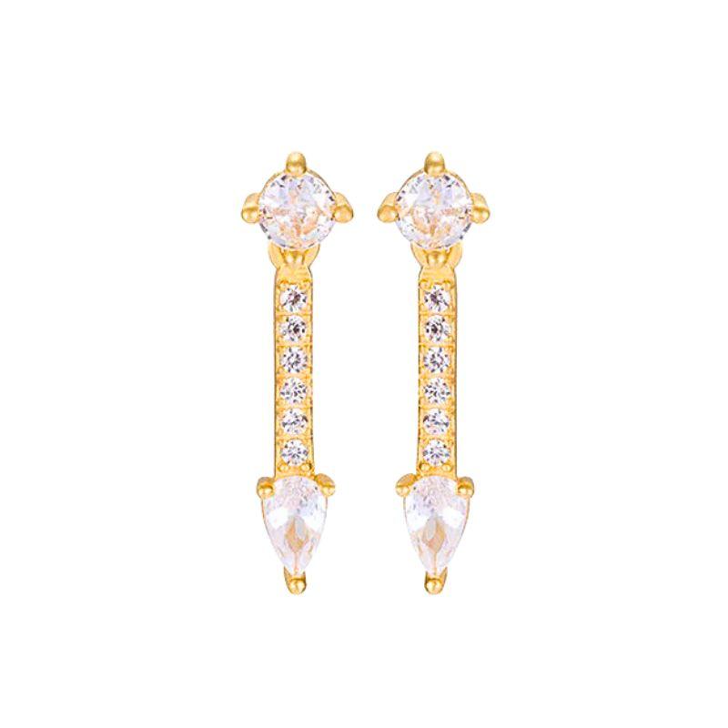 925 Silver Needle Long Chain Stud Earrings For Women Exquisite Zircon Geometric Tassel Pendant Earrings Luxury Jewelry