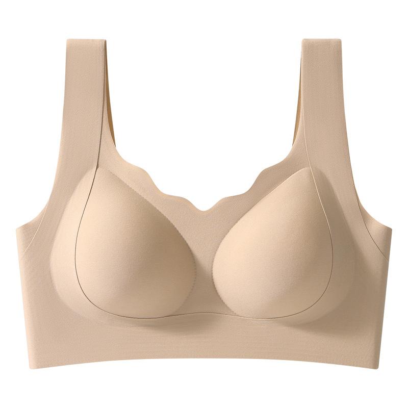 Large breasts show small women's seamless lifting, gathering and closing secondary breasts, anti-hanging semi-fixed cup, bra cover women's seamless