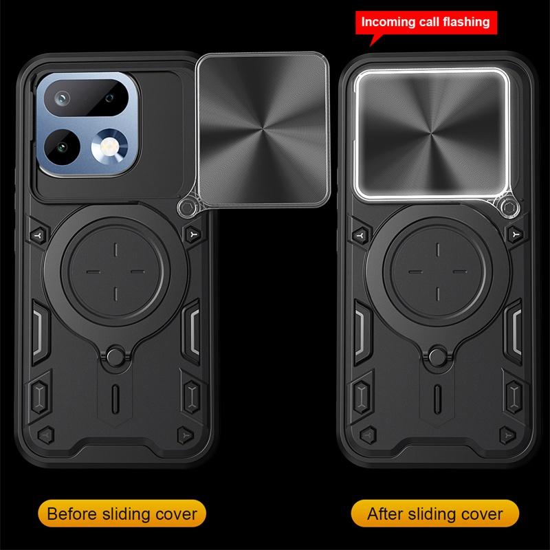 Slide Camera Protection Armor Phone Cases For Realme 16 Pro Plus Realme16Pro+ 5G Case Car Magnetic Holder Metal Ring Cover Coque