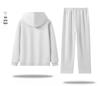 2025 Women's Autumn/Winter Hooded Sweatshirt & Flat Hem Sweatpants Set - Trendy American Brand Loose Fit, 300g Weight.