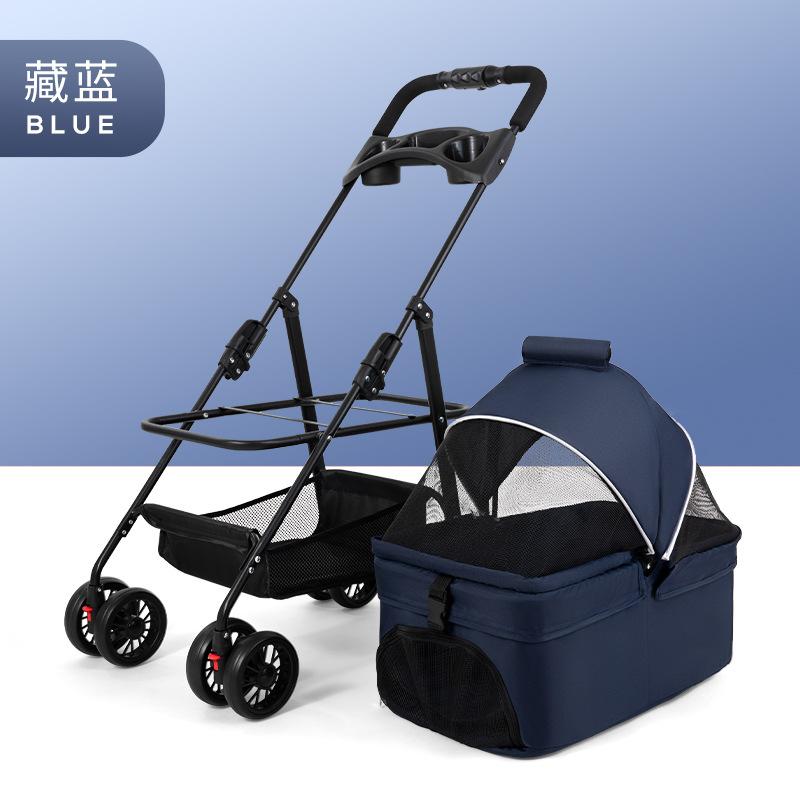 Foldable Pet Stroller Lightweight Cat Dog Carrier Travel Cart Breathable Dog Basket Portable Puppy Pushchair for Outdoor Walking