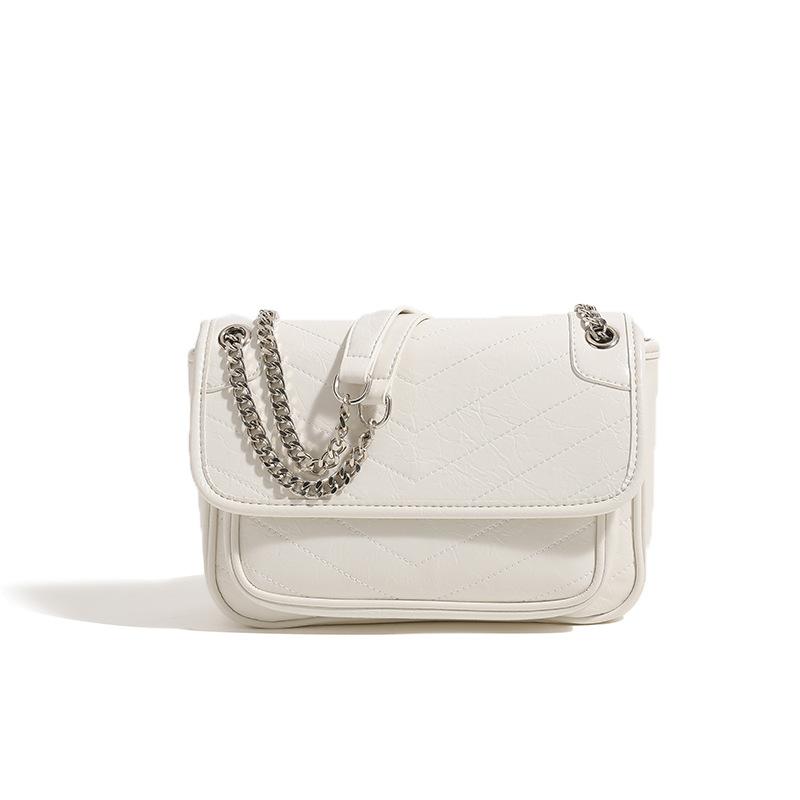 New Niche High end Shoulder Bag for Women Fashion Chain Bag Cracked Head Layer Cowhide Crossbody Bag for Women